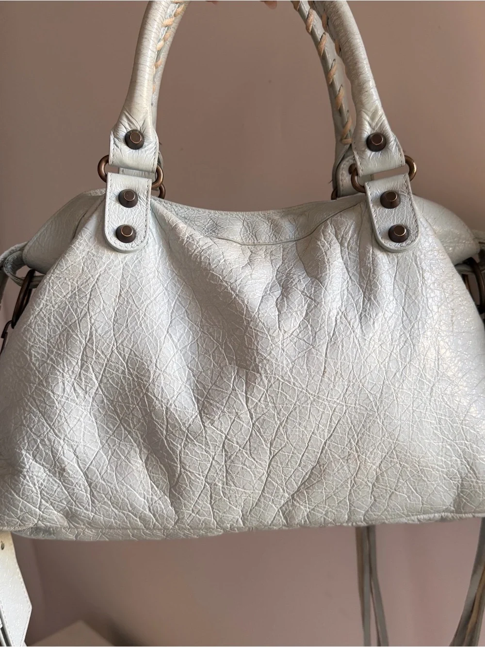 Authentic Balenciaga town bag in icy blue color - Picture 4 of 11